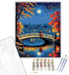  Romantikus Éjjeli Hídséta - számfestő készlet - 40×50 cm (Keretre feszítve)