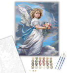  Angyal gyermek - számfestő készlet - 40×50 cm (Keretre feszítve)