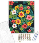 Számfestő Trópusi Hibiszkusz Mandala - számfestő készlet - 40×50 cm (Keretre feszítve) (crea6533-40X50-KF)