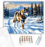  Téli Farkas Vándorlás - számfestő készlet - 40×50 cm (Keretre feszítve)