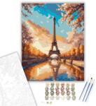 Eiffel-torony Tavaszi Virágzásban - számfestő készlet - 80×100 cm (Keretre feszítve)