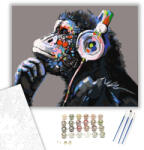  DJ Csimpánz - számfestő készlet - 40×50 cm (Keretre feszítve)
