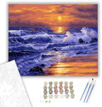  Hullámok - számfestő készlet - 40×50 cm (Keretre feszítve)