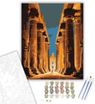  Luxori Templom Éjszakai Fényei - számfestő készlet - 40×50 cm (Keretre feszítve)