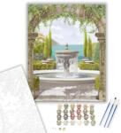  Szökőkút - számfestő készlet - 40×50 cm (Keretre feszítve)