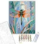  Irizáló szitakötő színes szárnyakkal - számfestő készlet - 40×50 cm (Keretre feszítve)