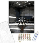 Számfestő Fekete Lopakodó Repülő a Hangárban - számfestő készlet - 40×50 cm (Keretre feszítve) (crea7126-40X50-KF)