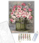 Számfestő Virágok vödörben - számfestő készlet - 40×50 cm (Keretre feszítve) (crea1281-40X50-KF)