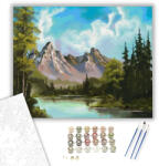 Számfestő Hegyek a tóparton - számfestő készlet - 40×50 cm (Keretre feszítve) (crea1154-40X50-KF)