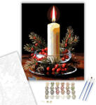  Fénylő Gyertyafény Harmóniája - számfestő készlet - 40×50 cm (Keretre feszítve)