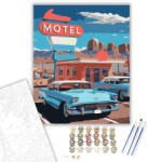 Route 66 Klasszikus Motel - számfestő készlet - 40×50 cm (Keretre feszítve)
