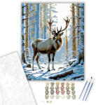  Téli Szarvas Harmónia - számfestő készlet - 40×50 cm (Keretre feszítve)