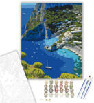  Capri Szigetének Madártávlatból - számfestő készlet - 40×50 cm (Keretre feszítve)