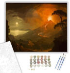 Számfestő Vulkánkitörés este - számfestő készlet - 40×50 cm (Keretre feszítve) (crea1148-40X50-KF)