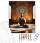  Meditáló Férfi Mandalával - számfestő készlet - 40×50 cm (Keretre feszítve)