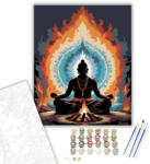 Számfestő Meditáló Jógik Szent Tűz előtt - számfestő készlet - 40×50 cm (Keretre feszítve) (crea6727-40X50-KF)