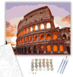  Római Colosseum Naplementében - számfestő készlet - 40×50 cm (Keretre feszítve)