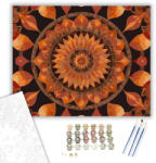  Tüzes Mandala Átalakulás Mintával - számfestő készlet - 40×50 cm (Keretre feszítve)