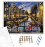  Kerékpárok a folyónál - számfestő készlet - 40×50 cm (Keretre feszítve)