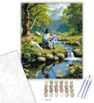  Jézus a Tavaszi Pataknál - számfestő készlet - 40×50 cm (Keretre feszítve)