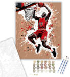 Michael Jordan Legendás Zsákolás - számfestő készlet - 40×50 cm (Keretre feszítve)
