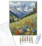  Alpesi Vadvirágok Harmóniája - számfestő készlet - 40×50 cm (Keretre feszítve)