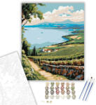  Badacsonyi Kilátás Szőlőkkel - számfestő készlet - 40×50 cm (Keretre feszítve)