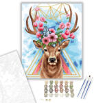  Díszes szarvas - számfestő készlet - 40×50 cm (Keretre feszítve)