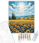 Számfestő Napraforgó Mező a Kék Ég Alatt - számfestő készlet - 40×50 cm (Keretre feszítve) (crea5637-40X50-KF)