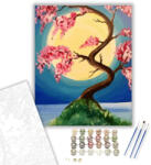 Számfestő Cseresznyevirág a holdfényben - számfestő készlet - 40×50 cm (Keretre feszítve) (crea1226-40X50-KF)