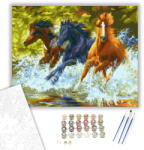  Három Ló - számfestő készlet - 40×50 cm (Keretre feszítve)