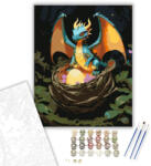  Kis Sárkány és a Holdkő Fészek - számfestő készlet - 40×50 cm (Keretre feszítve)