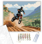  Dual-Sport Motor Ugrás Közben - számfestő készlet - 40×50 cm (Keretre feszítve)