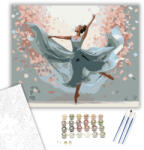 Táncos Lágyság Virágszirmokkal - számfestő készlet - 40×50 cm (Keretre feszítve)