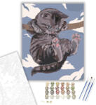 Számfestő Játszó cica - számfestő készlet - 40×50 cm (Keretre feszítve) (crea583-40X50-KF)