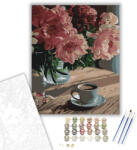  Hangulatos reggeli kávé - számfestő készlet - 40×50 cm (Keretre feszítve)
