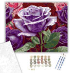  Levendula Rózsa a Vörös Rózsák Közt - számfestő készlet - 40×50 cm (Keretre feszítve)