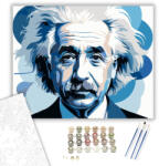  Albert Einstein Portré - számfestő készlet - 60×70 cm (Keretre feszítve)