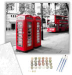  Londoni telefonfülke - számfestő készlet - 40×50 cm (Keretre feszítve)