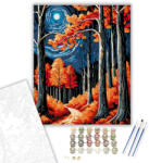  Őszi Erdő Fényei - számfestő készlet - 40×50 cm (Keretre feszítve)