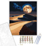  Holdfény és Galaxis a Sivatag Felett - számfestő készlet - 40×50 cm (Keretre feszítve)