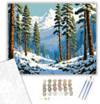 Számfestő Téli Erdő Csendje - számfestő készlet - 40×50 cm (Keretre feszítve) (crea5110-40X50-KF)