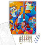  Absztrakt Zenészek - számfestő készlet - 40×50 cm (Keretre feszítve)