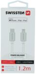 SWISSTEN Cablu de date Swissten textil USB-C / Lightning MFI 12 m Argintiu