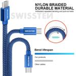 SWISSTEN Cablu de date Swissten textil USB / Micro USB 20 m albastru