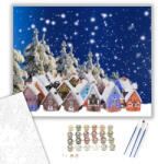 Számfestő Havas város - számfestő készlet - 80×100 cm (Keretre feszítve) (xmas001-80X100-KF)