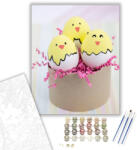  Három Csibe Tojás - húsvéti számfestő készlet - 40×50 cm (Keretre feszítve)