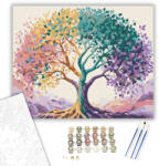  Színpompás Absztrakt Fa - számfestő készlet - 40×50 cm (Keretre feszítve)