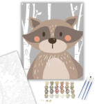  Barna mosómedve - számfestő készlet - 40×50 cm (Keretre feszítve)