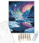 Számfestő Északi Fények és Távoli Galaxis - számfestő készlet - 40×50 cm (Keretre feszítve) (crea7207-40X50-KF)